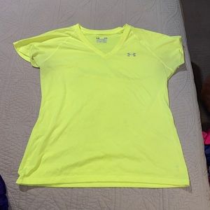 Neon Yellow Under Armour athletic shirt